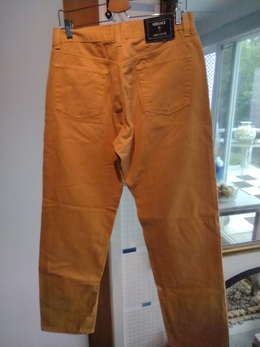 Versace Men’s Orange Cotton Pants